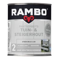 Rambo Pantserbeits Tuin & Steigerhout Zijdeglans - Steen Grijs 750 ml